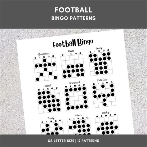 football bingo patterns|Football Bingo .
